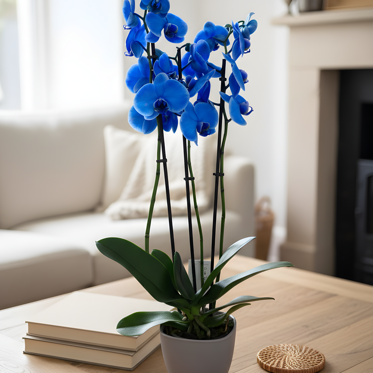 Weiße Orchidee im Topf
