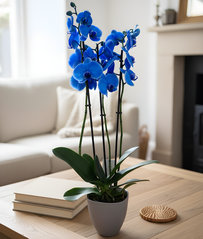 Weiße Orchidee im Topf