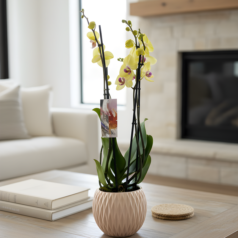 Weiße Orchidee im Topf