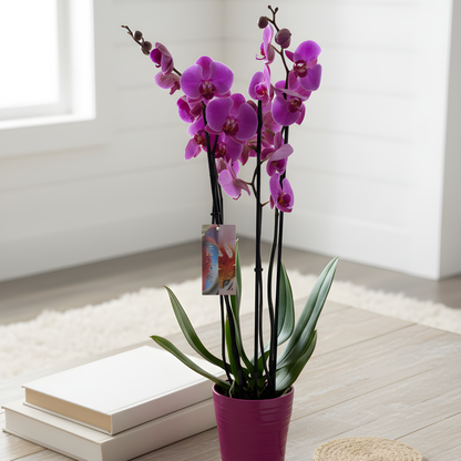 Weiße Orchidee im Topf