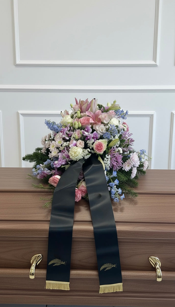 Trauerbukett Pastell