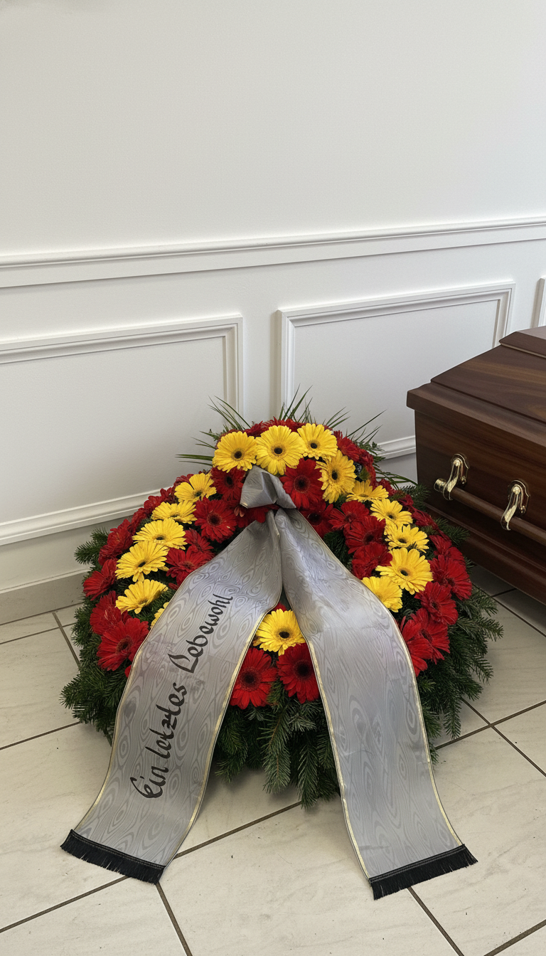 Trauerkranz Rot-Gelb